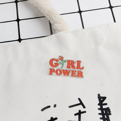 GIRL power Feminism Pin Brooch - Red / One Size - Accesories