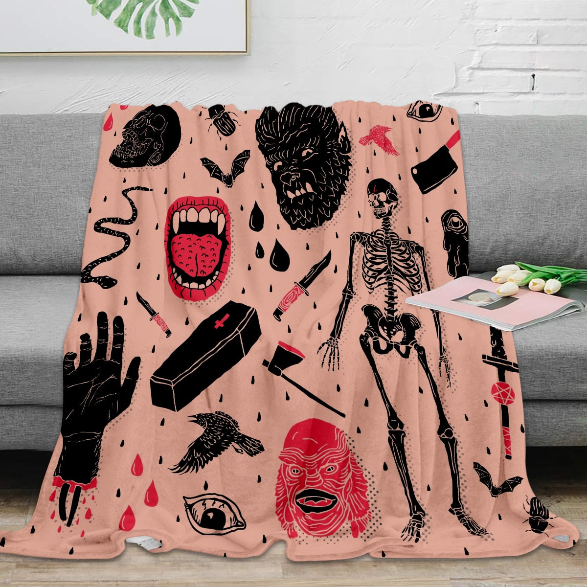 Flannel Horror Microfiber Design Blanket