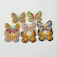 Colorful Butterfly Crystal Rhinestone Pin - Accesories