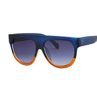Thumbnail for Double Color Frame Sunglasses - Blue-Brown / One Size