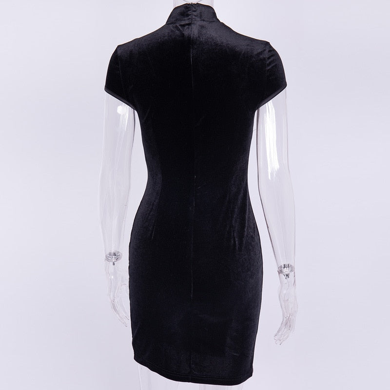 Goth Dark Chinese Style Mini Dress