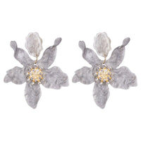 Thumbnail for Long Flower Earrings - Gray A / One Size
