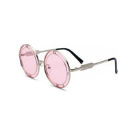 Thumbnail for Unisex Rounded Design Sunglasses - Silver w Pink / One Size