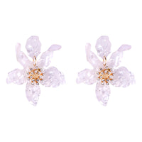 Thumbnail for Long Flower Earrings - White / One Size