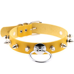 Spike Choker Metal O-round Collar - Yellow / One Size