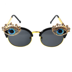 Decorative Eyes Sunglasses - Black / One Size