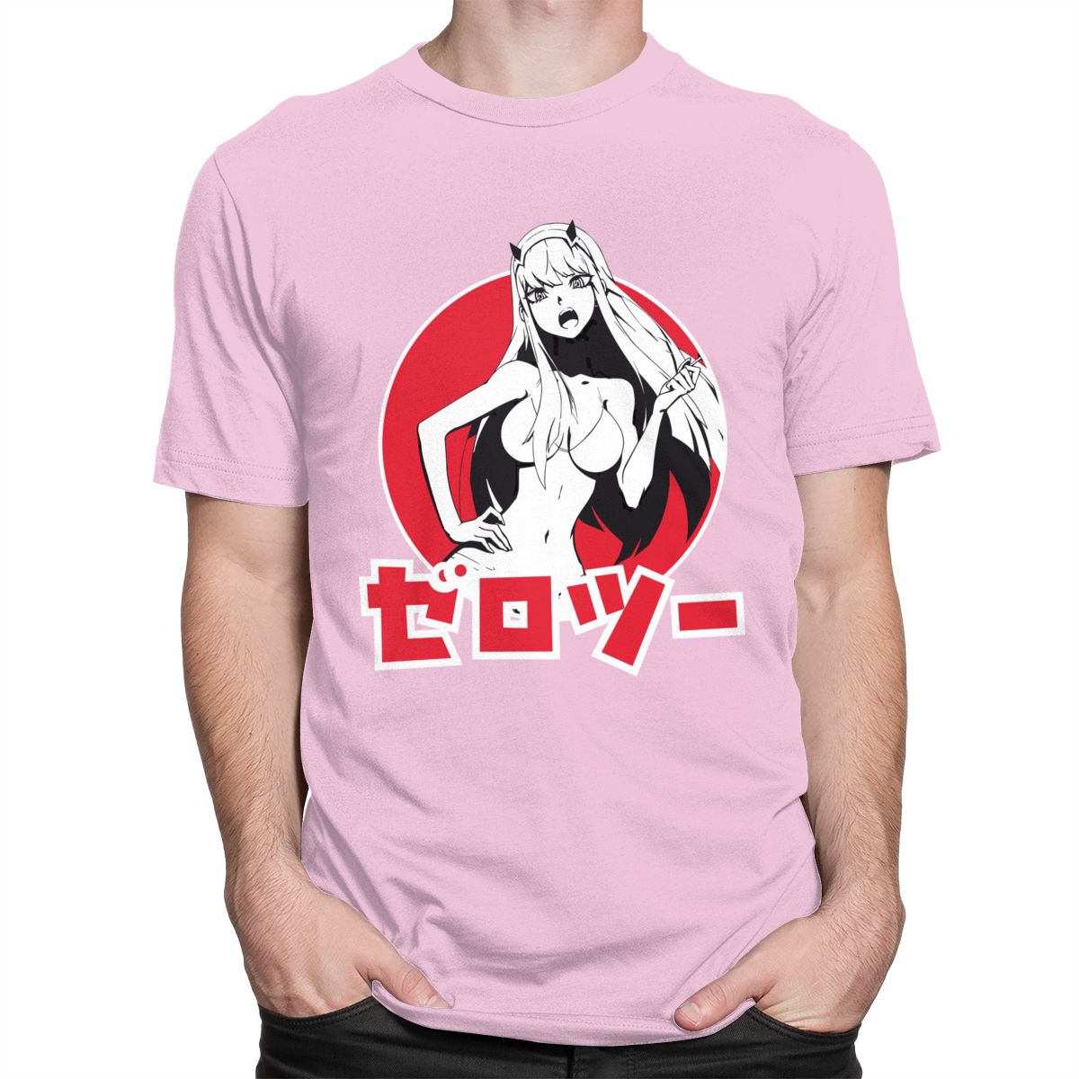 Anime Attractive Girl T-Shirt - Pink / S