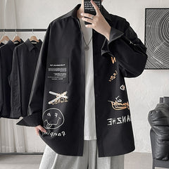 Korean Style Long Sleeve Oversized Shirt - Black / S -
