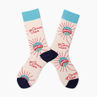 Thumbnail for Creative Colorful Socks - White-Blue / One Size