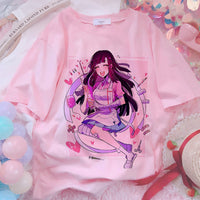 Thumbnail for Sweet Girls Anime Style Oversize T-Shirt - Pink. D / S