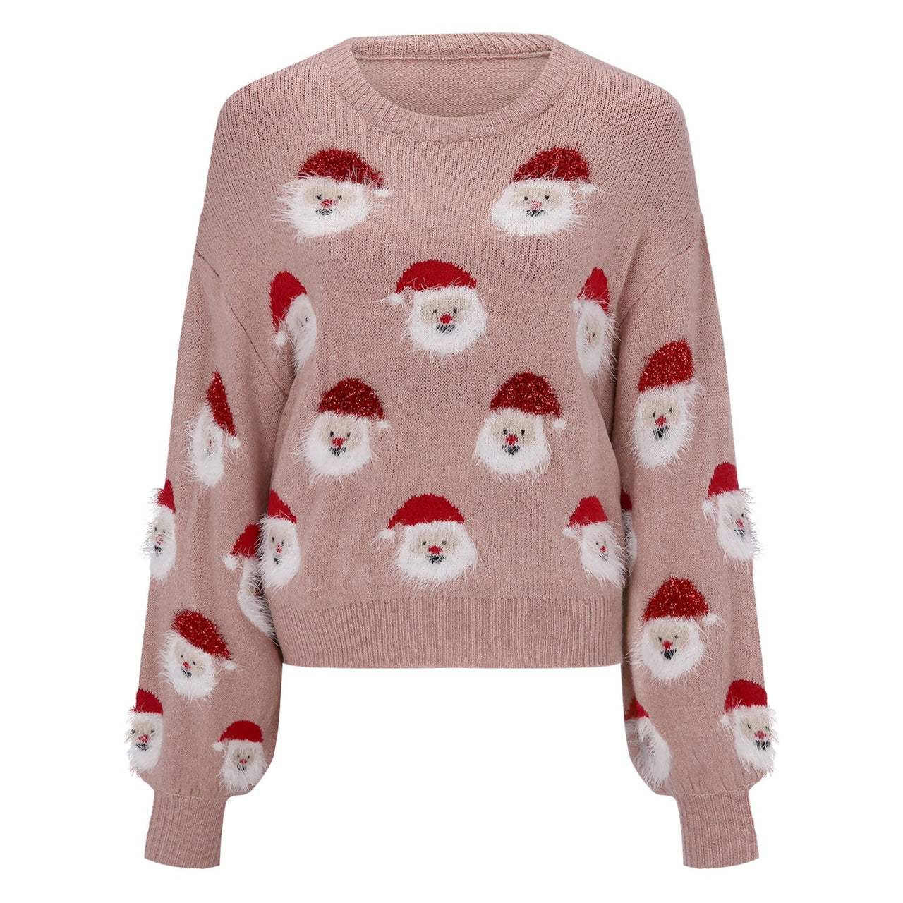 Cute Christmas Knitted Sweater - Pink / S