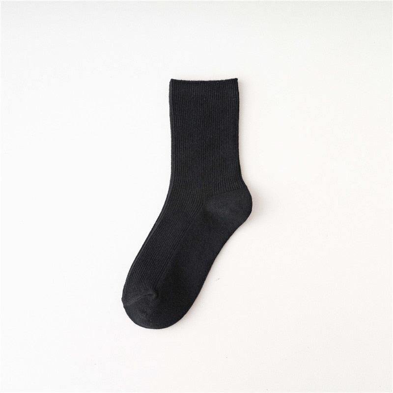 Solid Colorful Socks - Black / 34-41