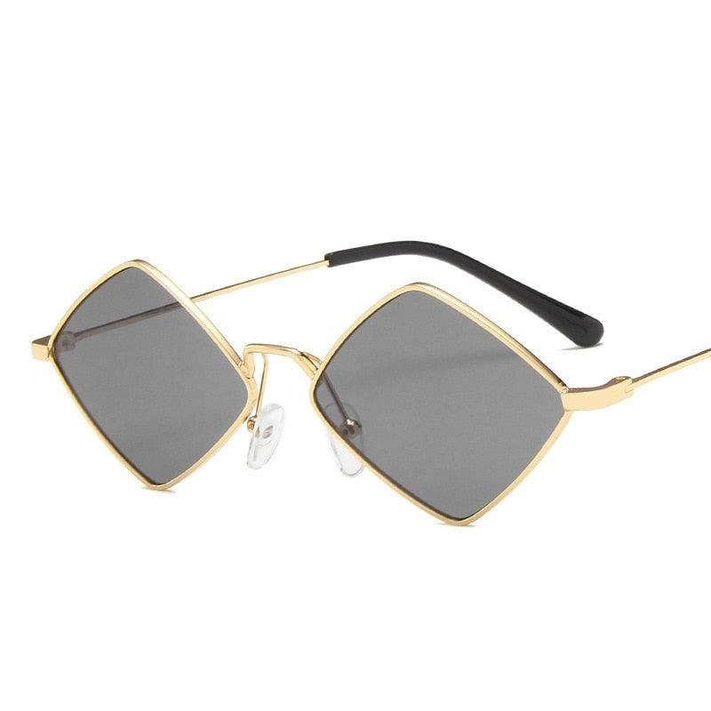 Small Rhombus Lens Sunglasses - Gray / One Size