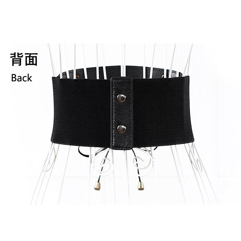 Solid Color PU Leather High Waist Belt Wide