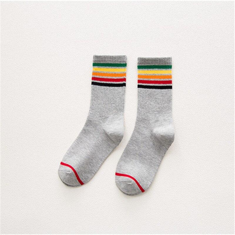 Fashion Hip Hop Rainbow Sock - Grey / One Size
