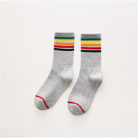 Thumbnail for Fashion Hip Hop Rainbow Sock - Grey / One Size
