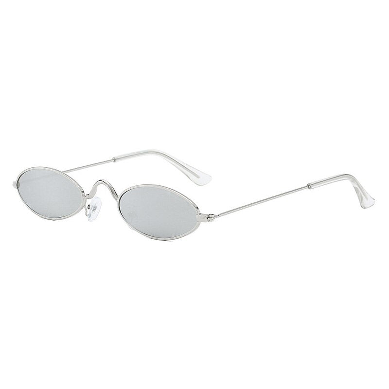 Retro Small Oval Sunglasses - Silve Silver