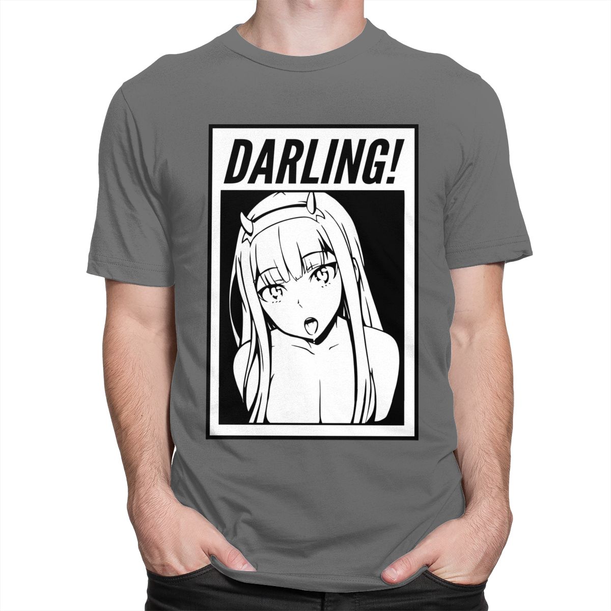 Darling Anime Girl T-Shirt - Dark Grey / S