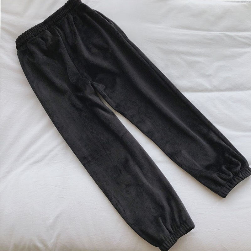 Velvet Harem Pants - Black / S