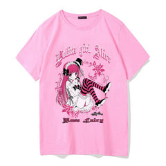 Kawaii Anime Gothic Girl T-Shirt - Pink / S