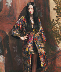 Thumbnail for Riverside Jacquard Japanese Style Kimono - KIMONO