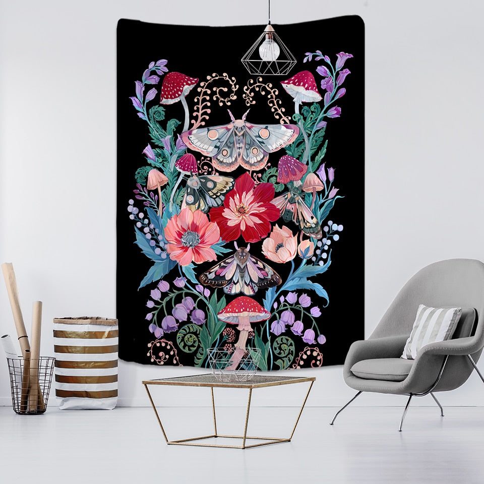 Butterfly Psychedelic Tapestry Wall - A / 95x70cm