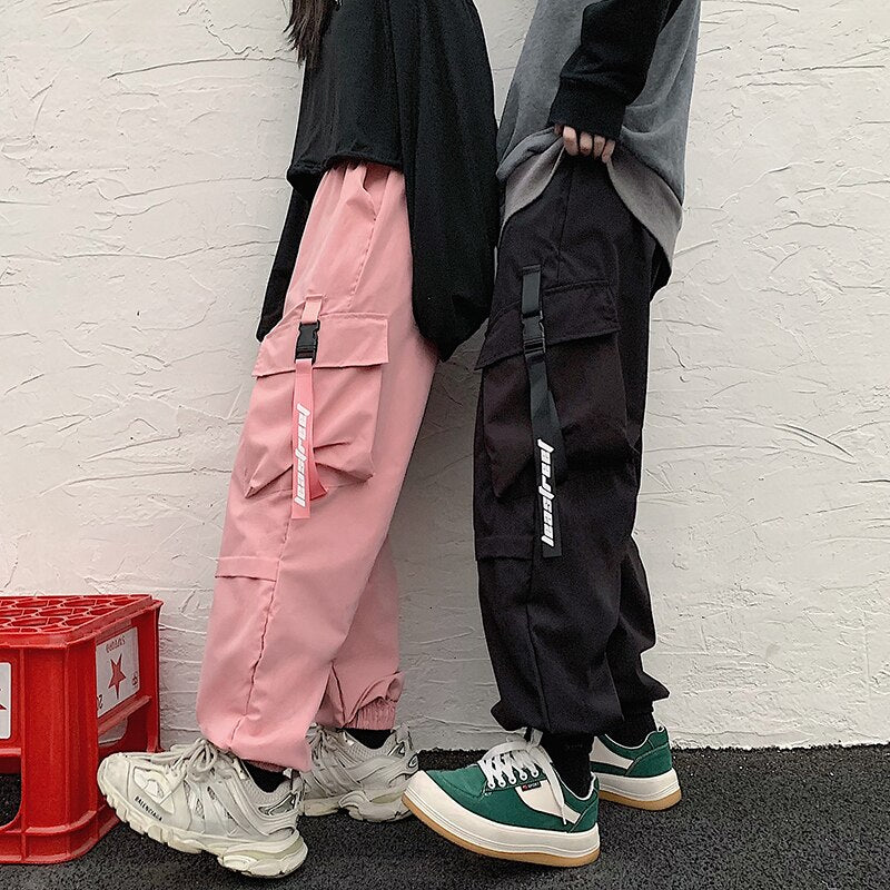Harajuku Loose Cargo Pants Hip Hop Joggers Multi-Pokets