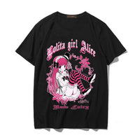 Thumbnail for Kawaii Anime Gothic Girl T-Shirt - Black / S