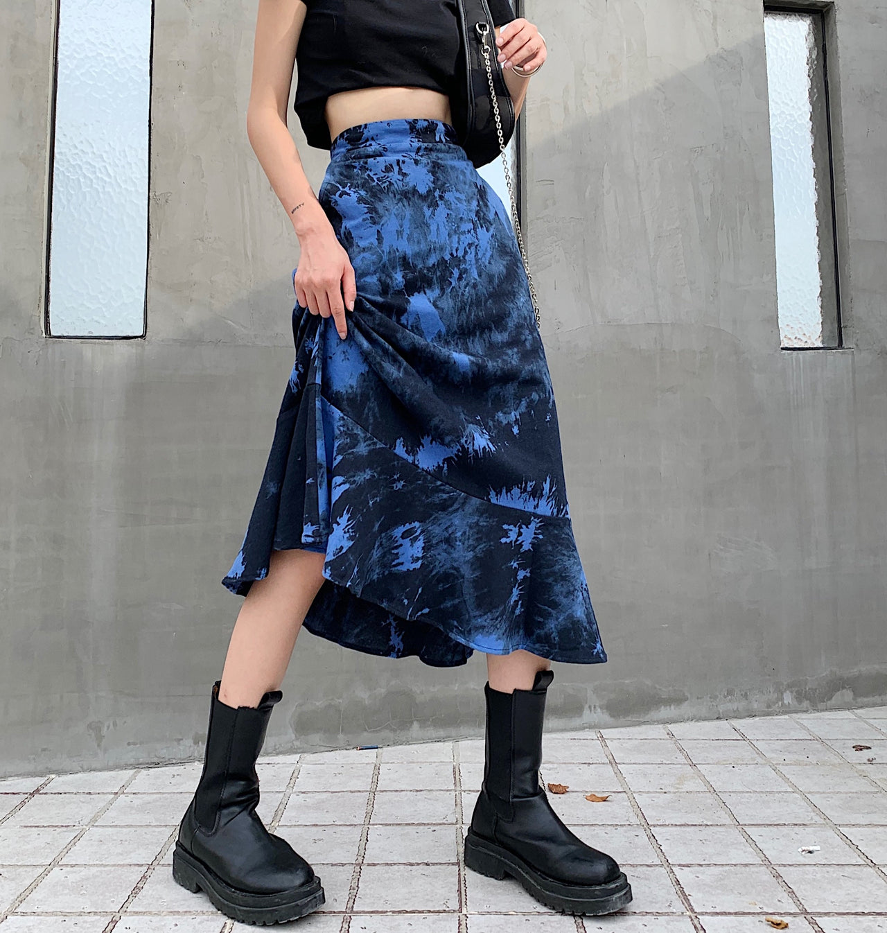 Gothic Loose Tie Dye Skirt - Skirts