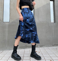 Thumbnail for Gothic Loose Tie Dye Skirt - Skirts