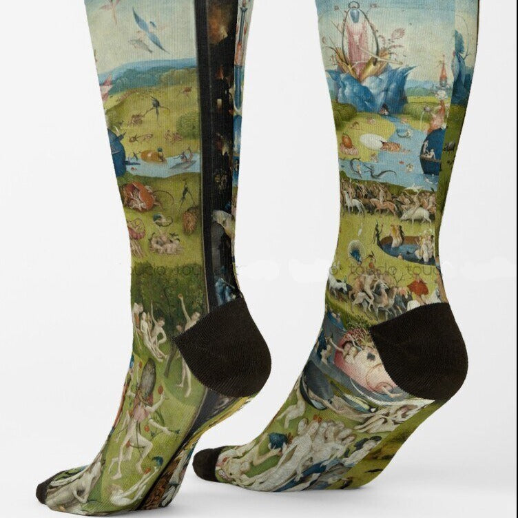 Garden Of Earthly Delights Art Hoe Socks - One Size / Green