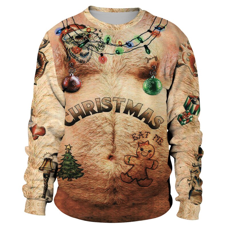 Ugly Christmas Women 3D Print Sweater - Beige / M