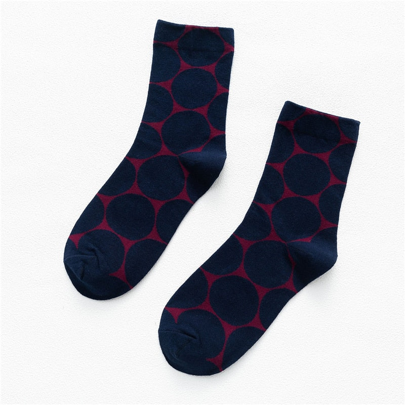 Dot Print Socks - Dark Blue / One Size