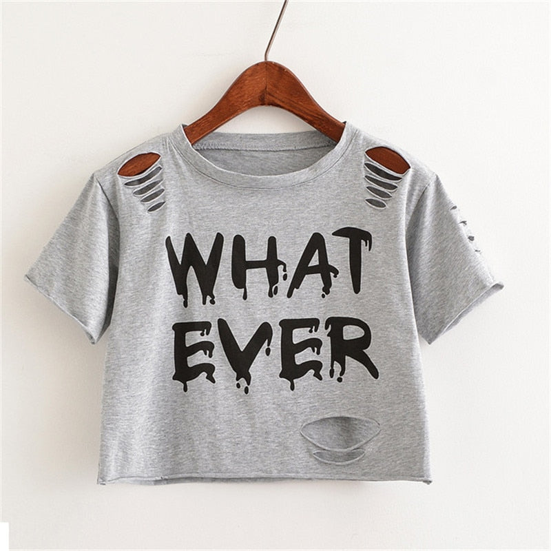What Ever Sexy Crew Neck T-Shirt - Gray