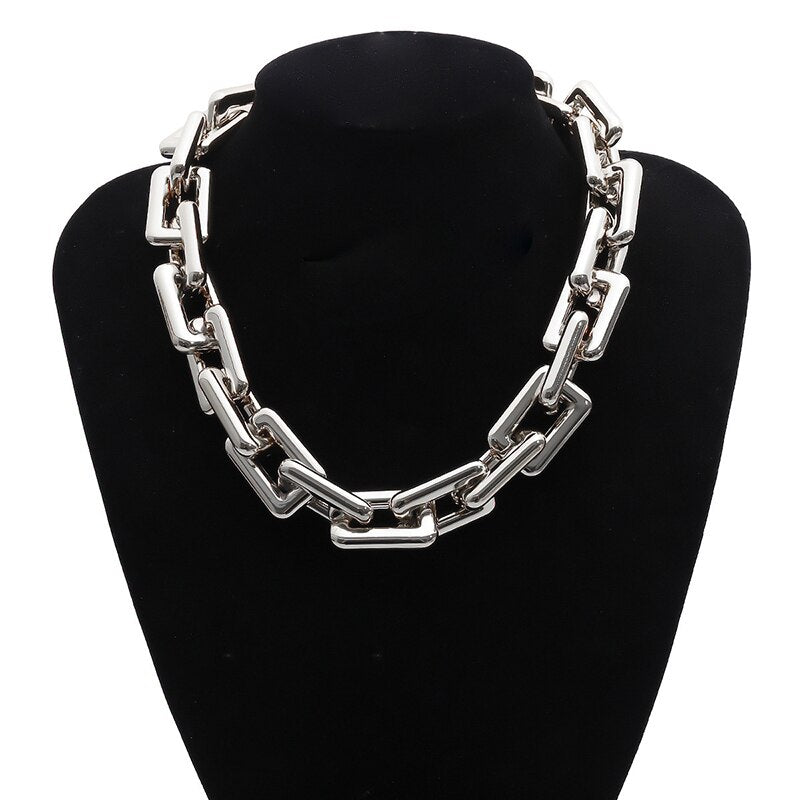 Chain Exaggerated Square Accessories - Silver / One Size -