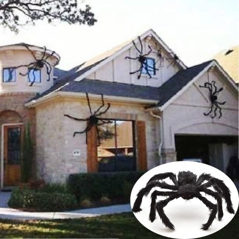 Black Spider Halloween Decoration Haunted House - 90 cm