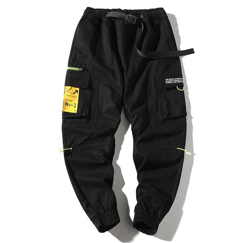 Urban Men Trousers Multi-Pocket Pants - Black / XXXL