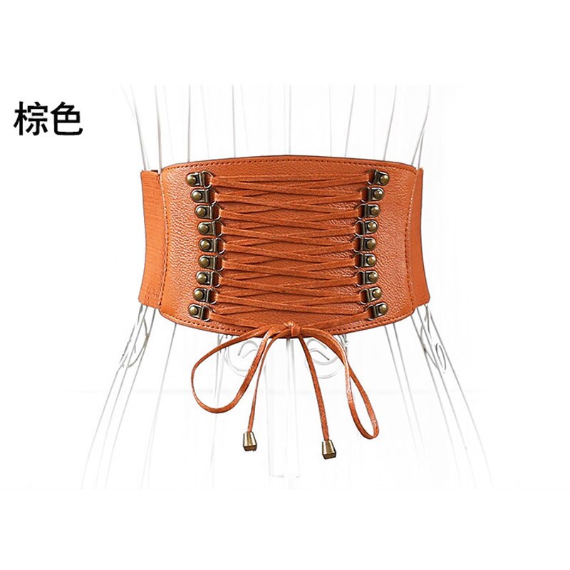 Solid Color PU Leather High Waist Belt Wide - waist 65