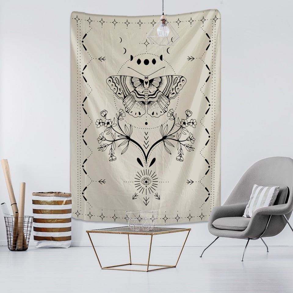 Psychedelic Butterfly Pattern Tapestry Blanket