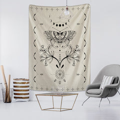 Flower Butterfly Pattern Tapestry Blanket