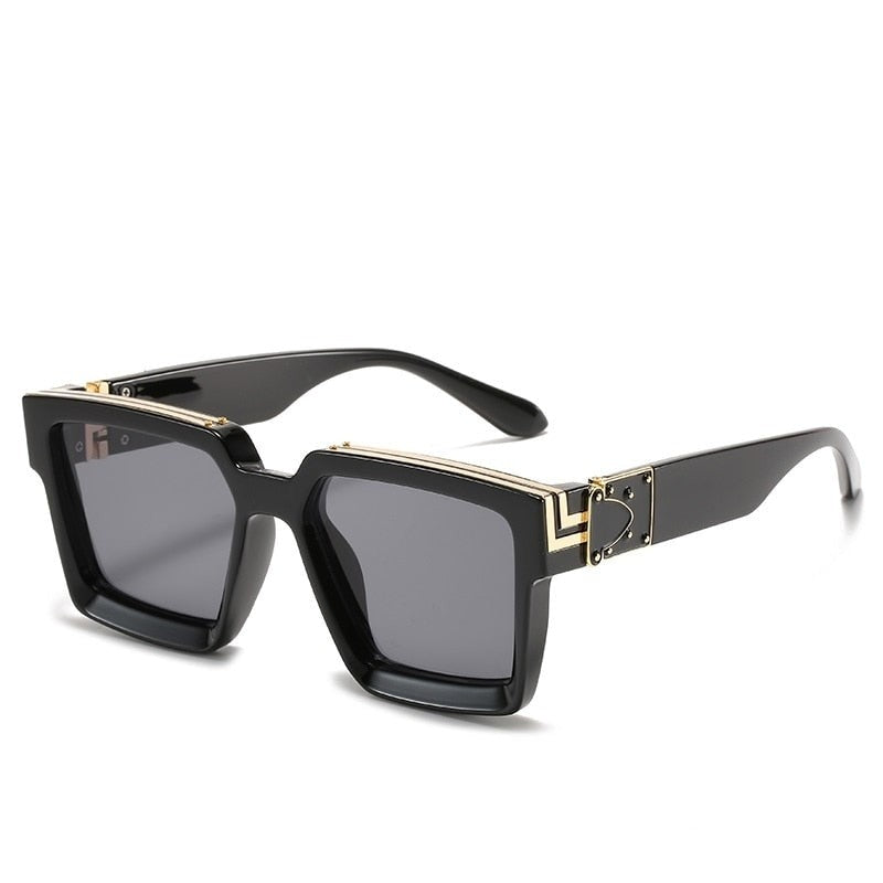 Luxury Frame Anti Glare Square Sunglasses - Black / One Size
