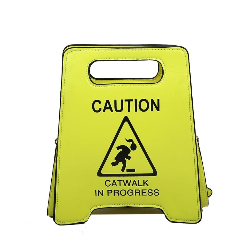 Fluorescence Color Notice Caution Hand-bag - Yellow -