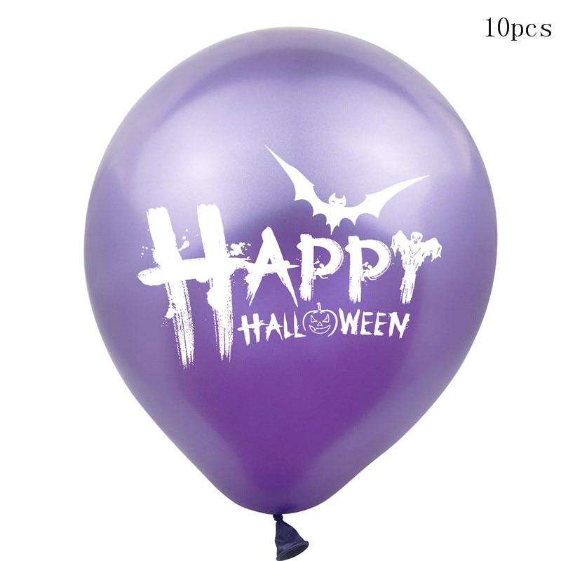 Happy Halloween Pumpkin Ghost Balloon Decorations - purple -