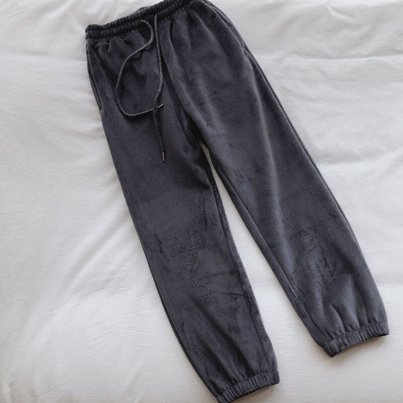 Velvet Harem Pants - Gray / S