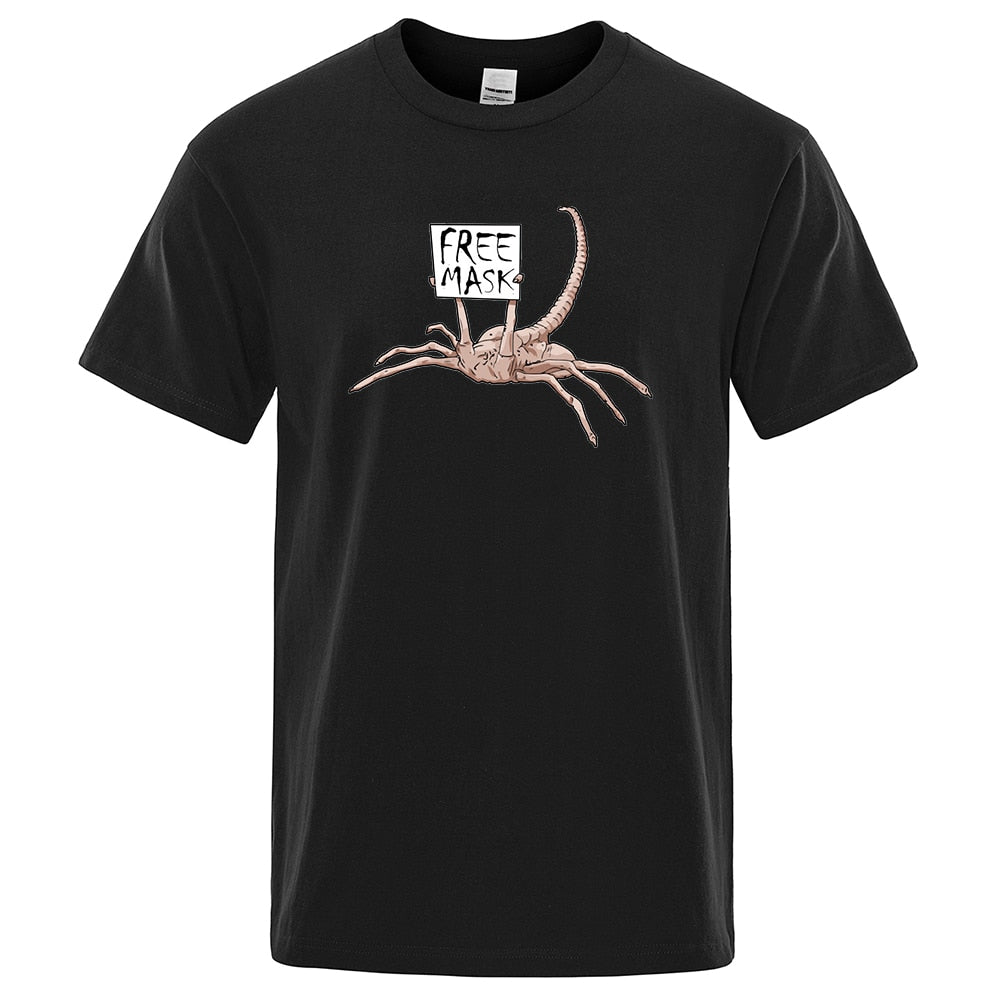 Free Mask Alien Short Sleeve T-Shirt - Black / S