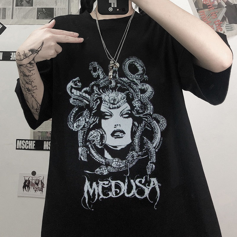 Solid Color Medusa T-Shirt Short Sleeve - T-shirt
