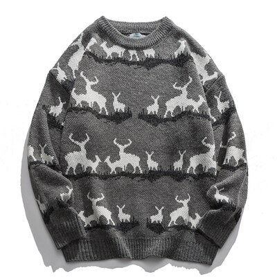 Ugly Christmas Funny Humping Reindeer Sweater - Light Grey /