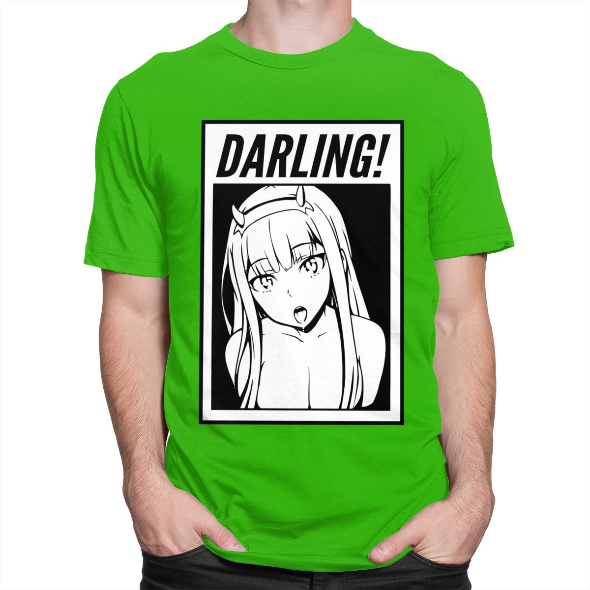 Darling Anime Girl T-Shirt - green / S