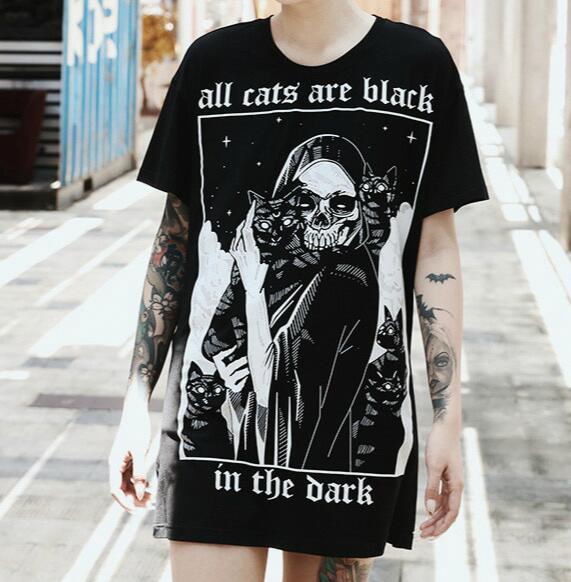 Gothic Punk Loose Shirt - BlacCK / M - T-Shirt