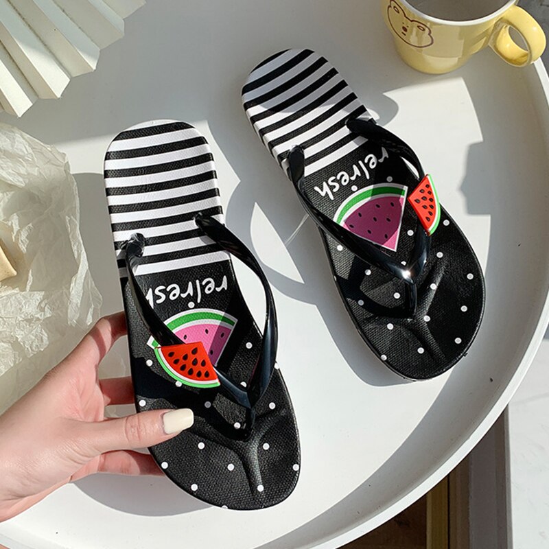 Cartoon Pineapple Strawberry Flip Flops Sandals